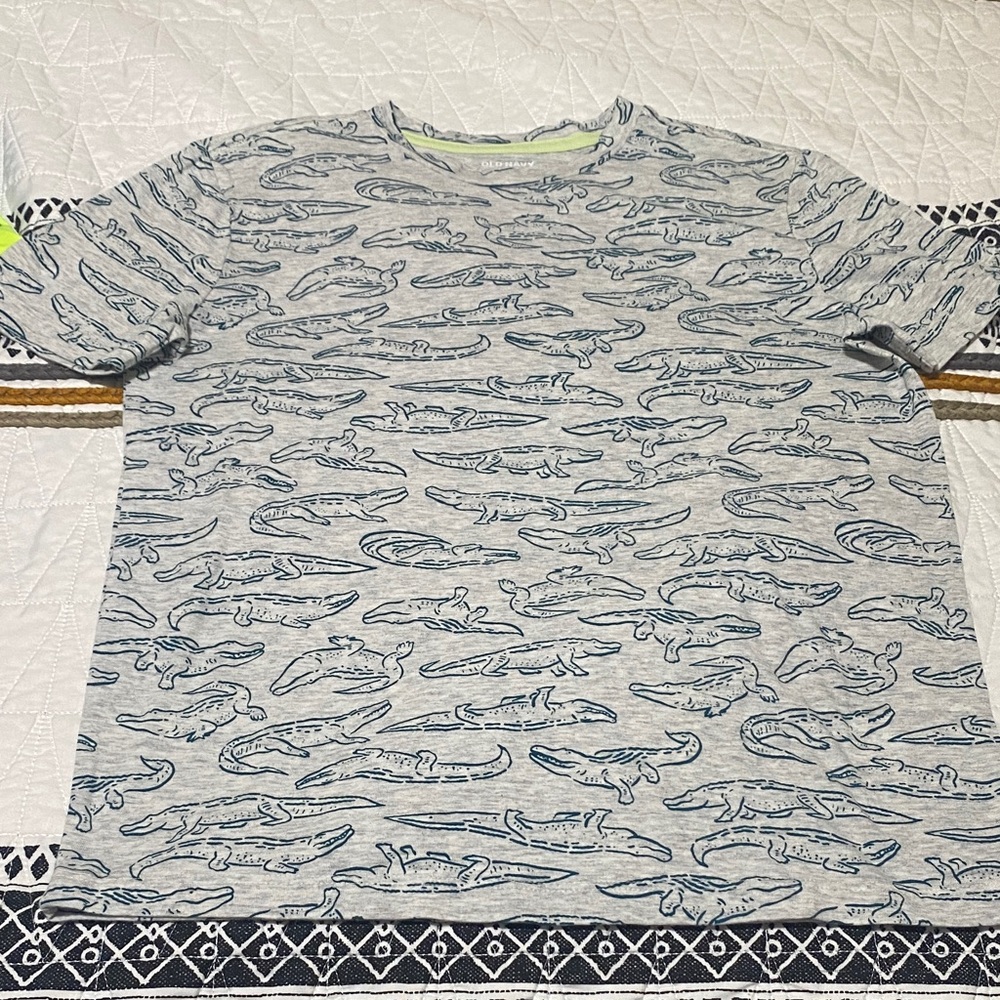 Old Navy Gray and Blue Kids Shirt